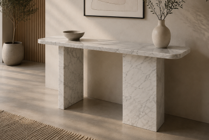 Bianco Carrara Marble Console Table